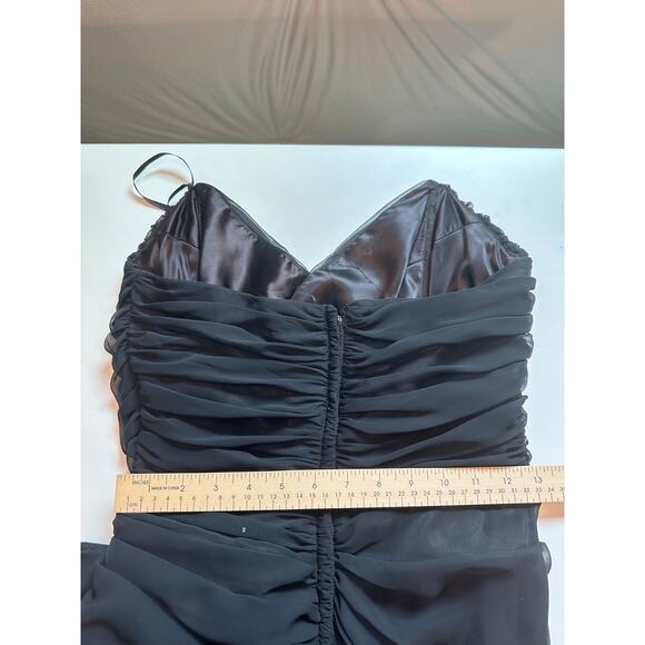 Vintage Lillie Rubin Womens 10 Cocktail Dress Black Strapless Bow Lace Party - Picture 12 of 13